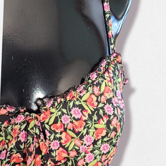 B Darlin Black Floral size 5/6 Junior, Spaghetti Strap Mini Dress ~ Brand New - Picture 6 of 6